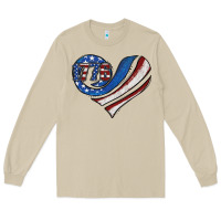 Mushroom american flag heart Long Sleeve Tee - Jasminsmagicworld