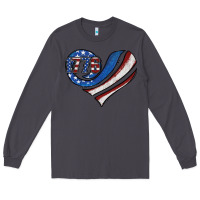 Smoke american flag heart Long Sleeve Tee - Jasminsmagicworld