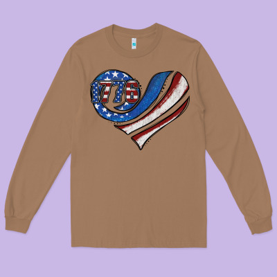 American Flag Heart Long Sleeve Tee Designed By Jasminsmagicworld