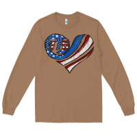 Toasted Coconut american flag heart Long Sleeve Tee - Jasminsmagicworld