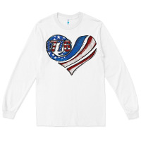 White american flag heart Long Sleeve Tee - Jasminsmagicworld