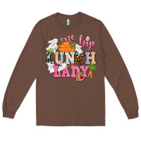 Chestnut One hip Lunch Lady Easter Day Long Sleeve Tee - CowGirlArtShop