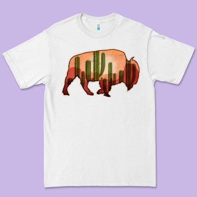 Cactus Bison Silhouette Premium Tee Designed By Bettercallsaul