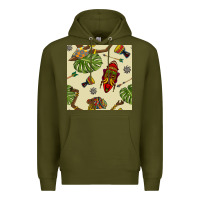 Army Green african woman and mask seamless pattern Premium Hoodie - BundleAndBundleShop