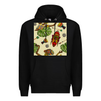 Black african woman and mask seamless pattern Premium Hoodie - BundleAndBundleShop