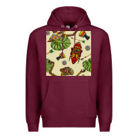 Burgundy african woman and mask seamless pattern Premium Hoodie - BundleAndBundleShop