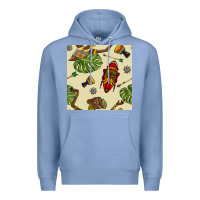 Colony Blue african woman and mask seamless pattern Premium Hoodie - BundleAndBundleShop