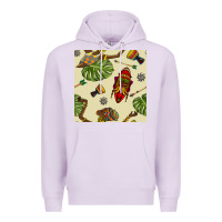 Lilac african woman and mask seamless pattern Premium Hoodie - BundleAndBundleShop