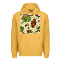 Mustard african woman and mask seamless pattern Premium Hoodie - BundleAndBundleShop