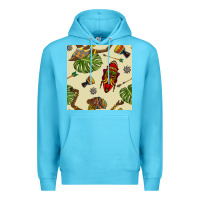 Ocean Blue african woman and mask seamless pattern Premium Hoodie - BundleAndBundleShop