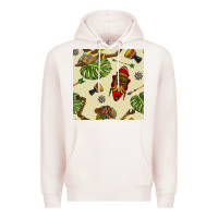 Pale Pink african woman and mask seamless pattern Premium Hoodie - BundleAndBundleShop