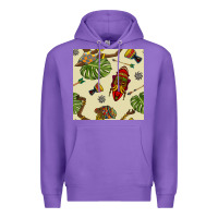 Purple african woman and mask seamless pattern Premium Hoodie - BundleAndBundleShop