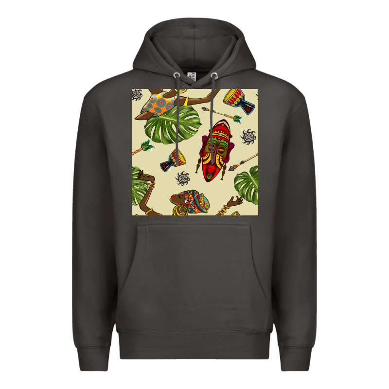 African Woman And Mask Seamless Pattern Premium Hoodie by BundleAndBundleShop | Teevron
