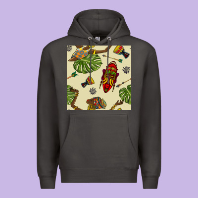 African Woman And Mask Seamless Pattern Premium Hoodie Designed By Bundleandbundleshop