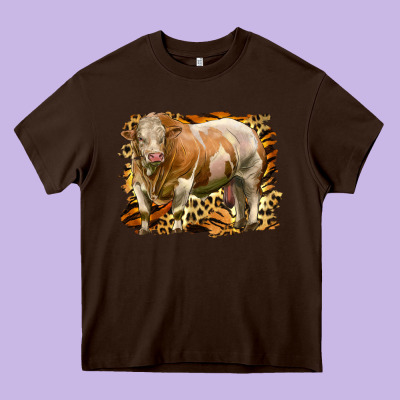 Western Simmental Bull Heavy Core Tee Designed By Lillyallendesigns