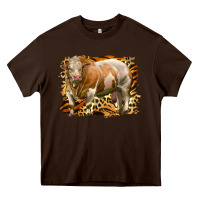 Chocolate Brown western simmental bull Heavy Core Tee - LillyAllenDesigns