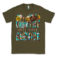 Army Green Western a Country Girl Can Survive Classic Tee - texasbilliewilder