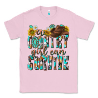 Bubblegum Pink Western a Country Girl Can Survive Classic Tee - texasbilliewilder