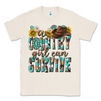Natural Western a Country Girl Can Survive Classic Tee - texasbilliewilder