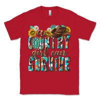 Red Western a Country Girl Can Survive Classic Tee - texasbilliewilder