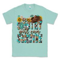 Seafoam Western a Country Girl Can Survive Classic Tee - texasbilliewilder