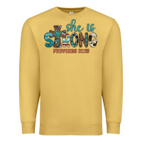 Antique Gold she is strong Premium Sweatshirt - Artiststas