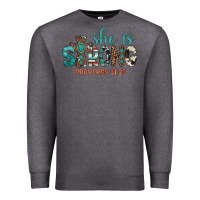 Charcoal Heather she is strong Premium Sweatshirt - Artiststas