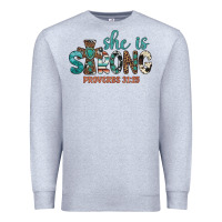 Heather Grey she is strong Premium Sweatshirt - Artiststas