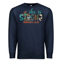Navy she is strong Premium Sweatshirt - Artiststas