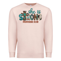 Pale Pink she is strong Premium Sweatshirt - Artiststas