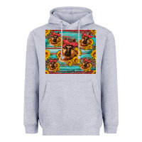 Heather Grey german shepherd with sunflowers Heavyweight Hoodie - Artiststas