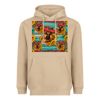 Mushroom german shepherd with sunflowers Heavyweight Hoodie - Artiststas