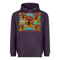 Plum german shepherd with sunflowers Heavyweight Hoodie - Artiststas