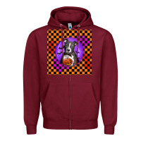 Burgundy Halloween American Pitbull Terrier Zipper Hoodie - LillyAllenDesigns