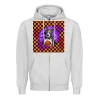 Dove Grey Halloween American Pitbull Terrier Zipper Hoodie - LillyAllenDesigns