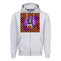 Heather Grey Halloween American Pitbull Terrier Zipper Hoodie - LillyAllenDesigns