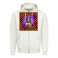 Oatmeal Heather Halloween American Pitbull Terrier Zipper Hoodie - LillyAllenDesigns