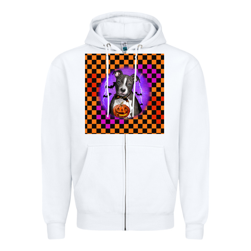 Halloween American Pitbull Terrier Zipper Hoodie by LillyAllenDesigns | Teevron