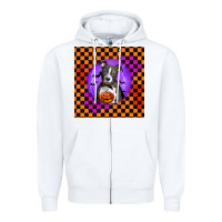 White Halloween American Pitbull Terrier Zipper Hoodie - LillyAllenDesigns