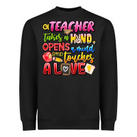 Black a Teacher Takes a Hand Opens a mind and Touches A Heavyweight Sweatshirt - CowhideDigitalArt