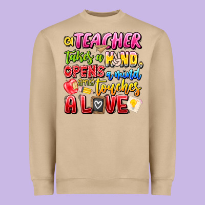 A Teacher Takes A Hand Opens A Mind And Touches A Heavyweight Sweatshirt Designed By Cowhidedigitalart