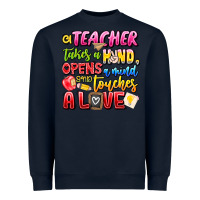 Navy a Teacher Takes a Hand Opens a mind and Touches A Heavyweight Sweatshirt - CowhideDigitalArt