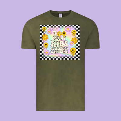 Too Many Kids Not Enough Caffeine Vintage Tee Designed By Tumblerdesignbyshophia