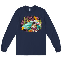 Navy Western rabbit Easter Day Long Sleeve Tee - CowGirlArtShop