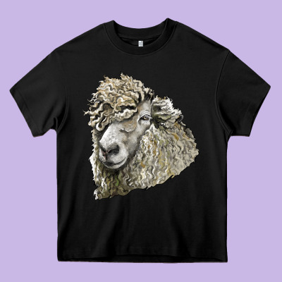 Lincoln Sheep Head Heavy Core Tee Designed By Lillyallendesigns