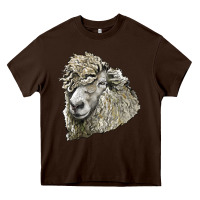 Chocolate Brown lincoln sheep head Heavy Core Tee - LillyAllenDesigns