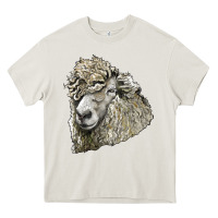 Cream lincoln sheep head Heavy Core Tee - LillyAllenDesigns
