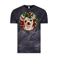 Cloud Black Christmas Chihuahua With Buffalo Plaid Vintage Tee - RanaPortraitStore