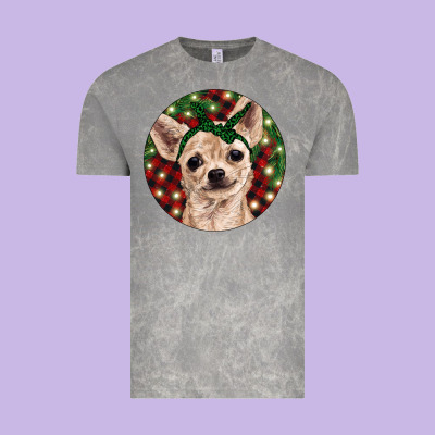 Christmas Chihuahua With Buffalo Plaid Vintage Tee Designed By Ranaportraitstore