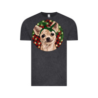 Vintage Black Christmas Chihuahua With Buffalo Plaid Vintage Tee - RanaPortraitStore